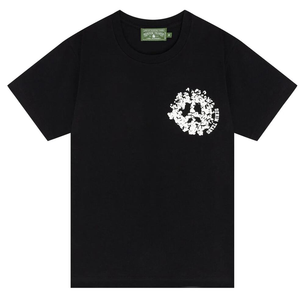 Denim Tears Men's Denim University Short Sleeve Tee T-Shirt in Black